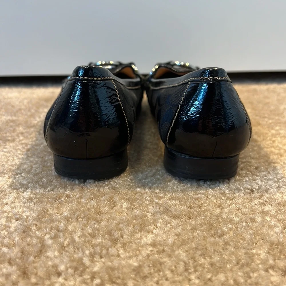 COACH ERLYN SIGNATURE LOAFERS BLACK 9